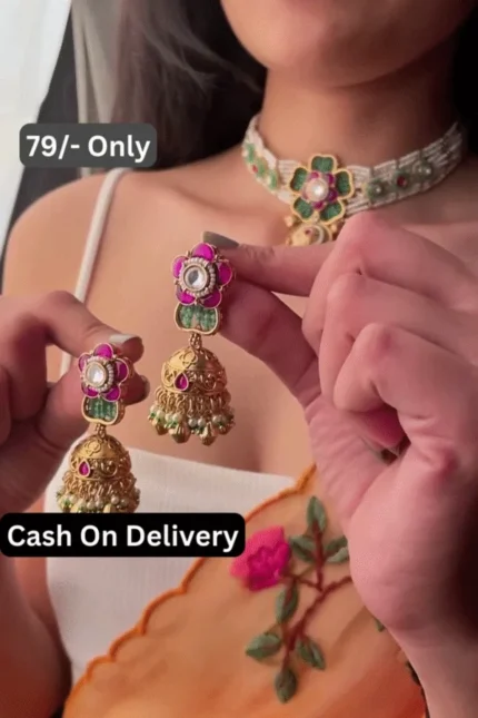 Necklace and Jhumka Earrings Set