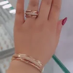 Rose Gold-Toned Ring and Bangle Set