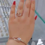 Rose Gold-Toned Ring and Bangle Set
