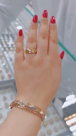 Rose Gold-Toned Ring and Bangle Set