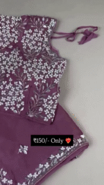 Embroidered Mauve Designer Blouse & Dupatta Set