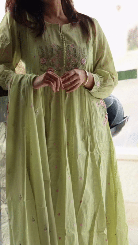 Light Green Embroidered Kurti