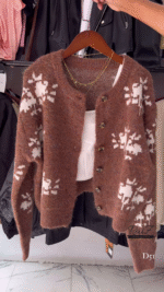 Fuzzy Nordic Button Cardigan – Ultra‑Cozy