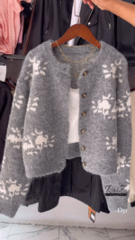 Fuzzy Nordic Button Cardigan – Ultra‑Cozy