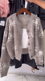 Fuzzy Nordic Button Cardigan – Ultra‑Cozy