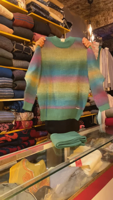 Ombre Rib-Knit Sweater